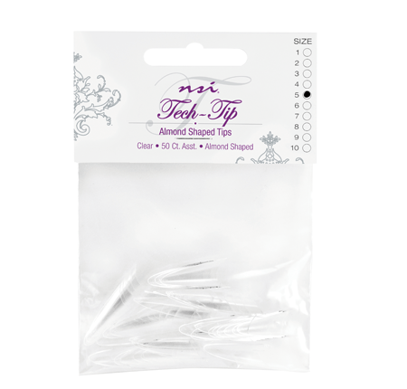 Tech Tip Almond Shape Clear tips Refill size